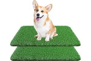2 Pack Grass Pad for Dogs Indoor Outdoor, Soft and Realistic Artificial Dog Grass Pee Pad for Puppy Potty Training, Fake Gras