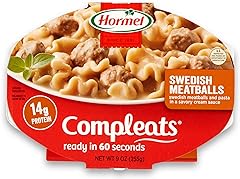 HORMEL COMPLEATS Swedish Meatballs Microwave Tray, 9 Ounces (Pack Of 6)