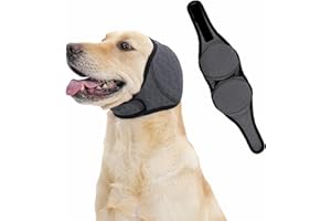 LIANZIMAU Quiet Ears for Dogs Comfort Calming Hoodie Dog Ear Covers for Noise & Anxiety Relief Ear Wraps for Dog Adjustable Dogs Ear Muffs Noise Protection Firework,Grooming and Force Drying