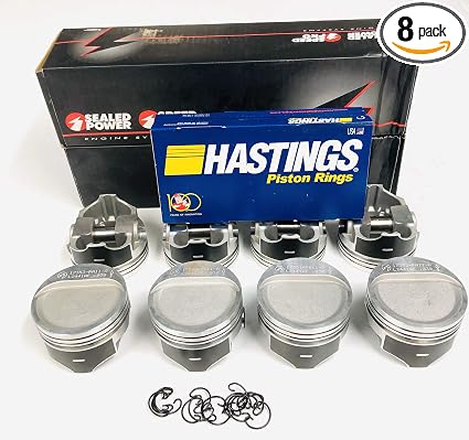 thumbnail image 2 of Speed Pro H631CP30 Flat Top Piston & Cast Rings Kit – Chevy 350/355 SBC .030 Over 2 of 4