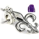 Saint Fleur De Lis Necklace for Collectors - Perfect for Mardi Gras or Dia De Los Muertos
