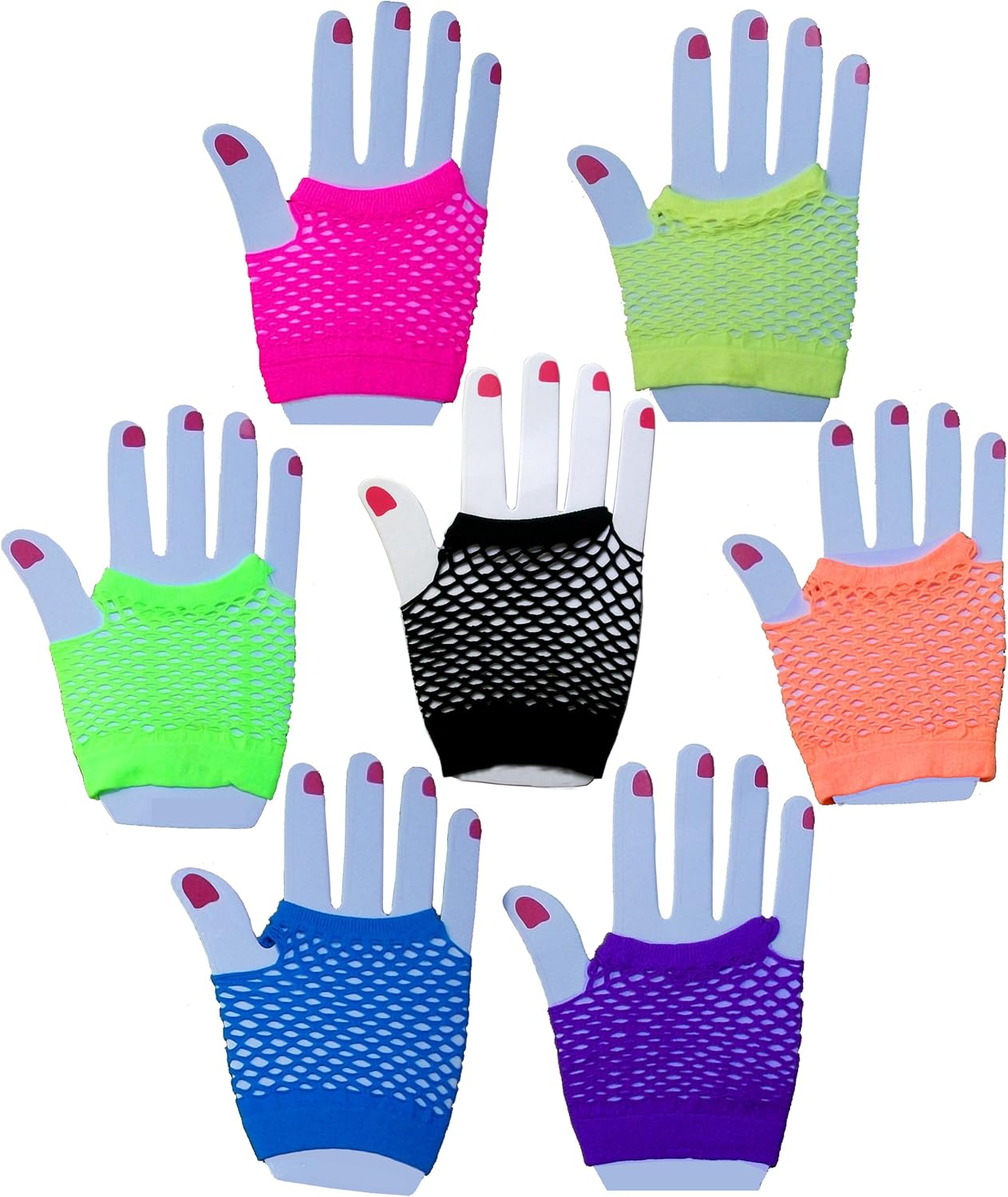 ColorYourLife 14 Pairs Fingerless Wrist Gloves in Retail Packaging Toys & Games