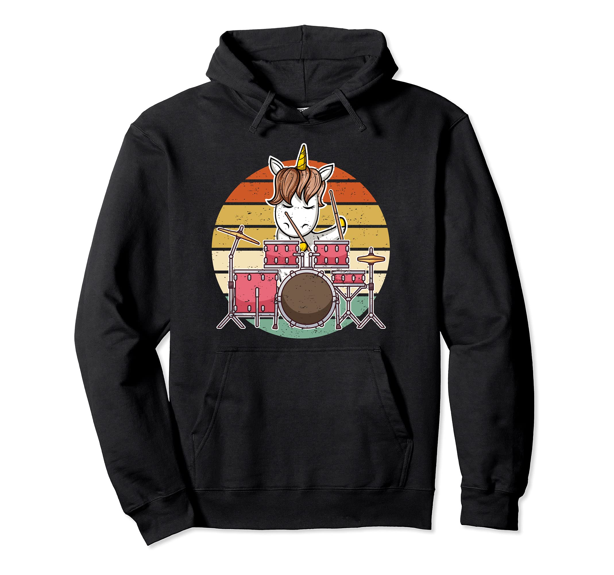 Drummer Drumming Drums Percussion I Drum Kit Unicorn Pullover Hoodie