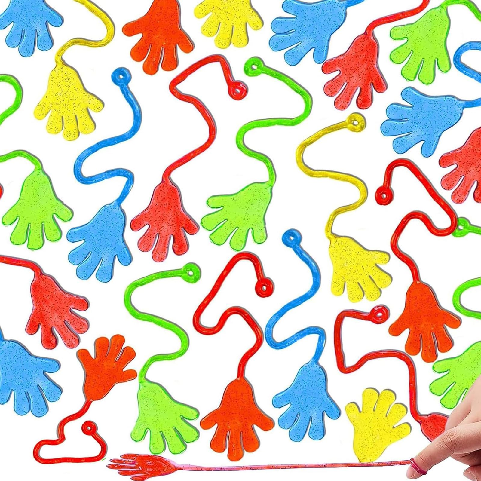 WNXBFO 50 Pcs Sticky Hands, Sticky Hands Game, Stickys Hand Toy, Sticky Mens, Sticky Hand, Easter Toy，Stretchy Men Party Bag Fillers, Stretchy Men, Sticky Man, Sticky Toys That Stick to The Wall