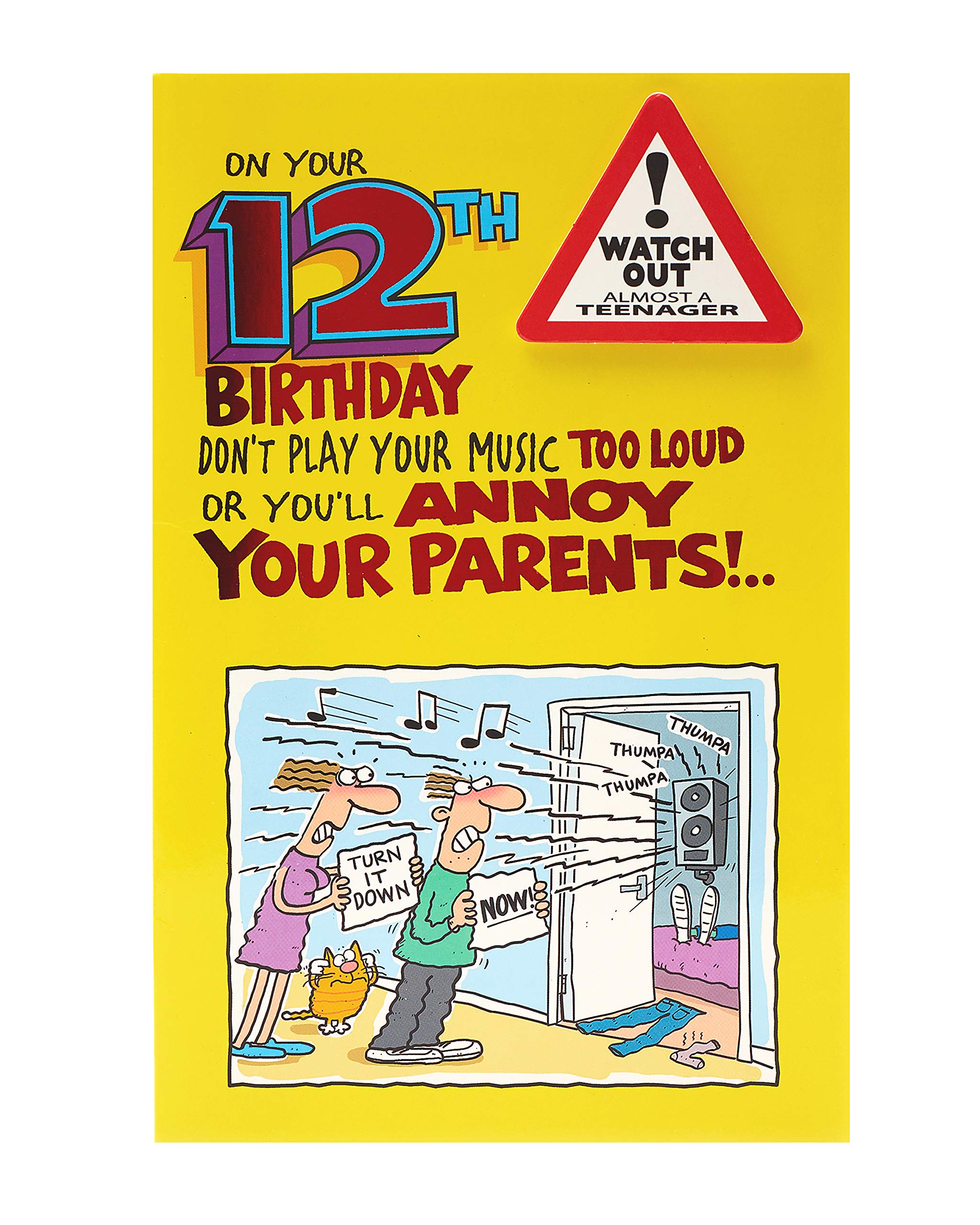 UK Greetings 12th Birthday Card for Him/Friend - Funny Design