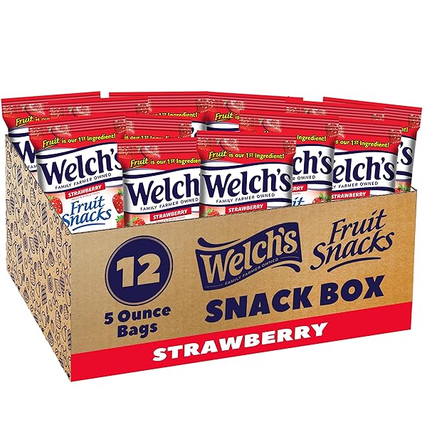 WELCH’S FRUIT SNACKS, STRAWBERRY, PERFECT FOR SCHOOL LUNCHES,...