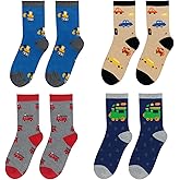 wanchel Merino Wool Socks for Kids Boys Girls Toddlers - Warm Thermal Winter Hiking Cozy Crew Socks 4 Pairs (US, Age, 8 Years, 12 Years)