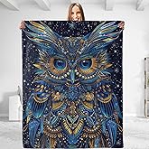 dhakalrlde Aesthetic Owl Throw Blanket - Soft Plush, Lightweight, Warm, Fuzzy Anti-Pilling Flannel Blanket for Couch, Bedroom, Travel, Bed - Perfect Comfy Gift for Kids and Adults 50in×60in