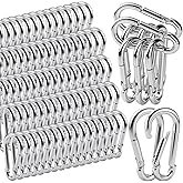 120Pack M6 Spring Snap Hooks Carabiner, 1/4" Heavy Duty Carabiner Clips Chain Quick Links Spring Safety Hook Connector for Dog Leash Backpack Hiking Fishing Bag Outdoor Travel