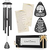 Memorial Gifts for Loss of Mom, 25''Memorial Wind Chimes for Loss of Mother Gifts, Condolence/Bereavement/Remembrance Gift,Windchimes in Memory Sympathy Gift,Funeral Decor for Garden Outside,Black