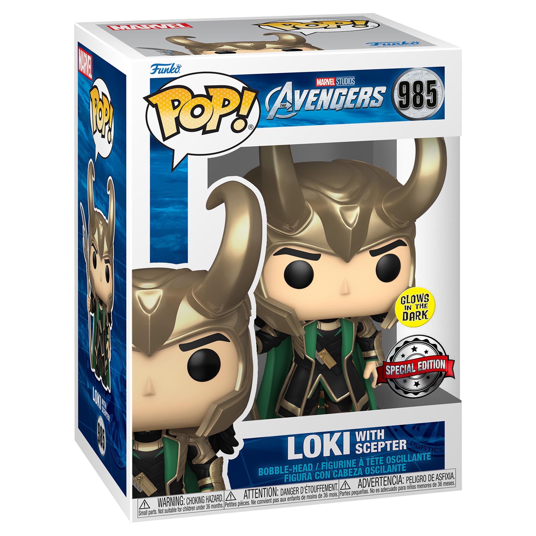 Funko - Pop! Avengers: Loki with Glow in The Dark Scepter Special Edition 985
