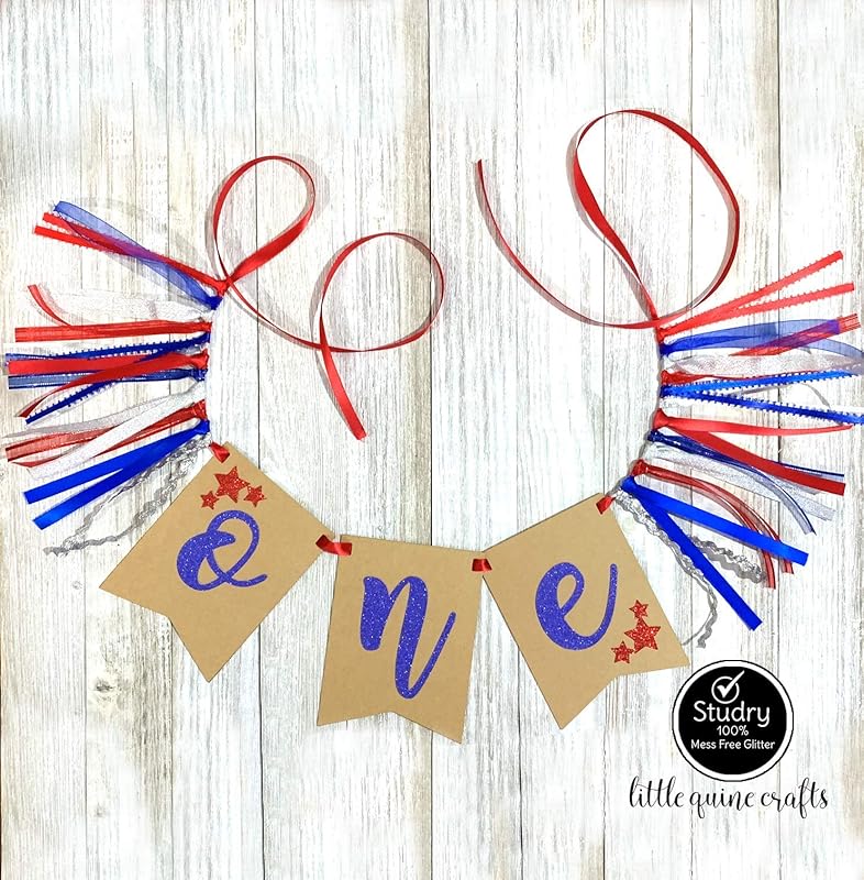 Amazon Com 1 Pc One Star Patriotic Red Blue Silver Rag Tie High