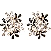 Navachi 18k Gold Plated White Enamel Multicolor Crystal Flower Leaves Ear Stud Az2095 Earrings