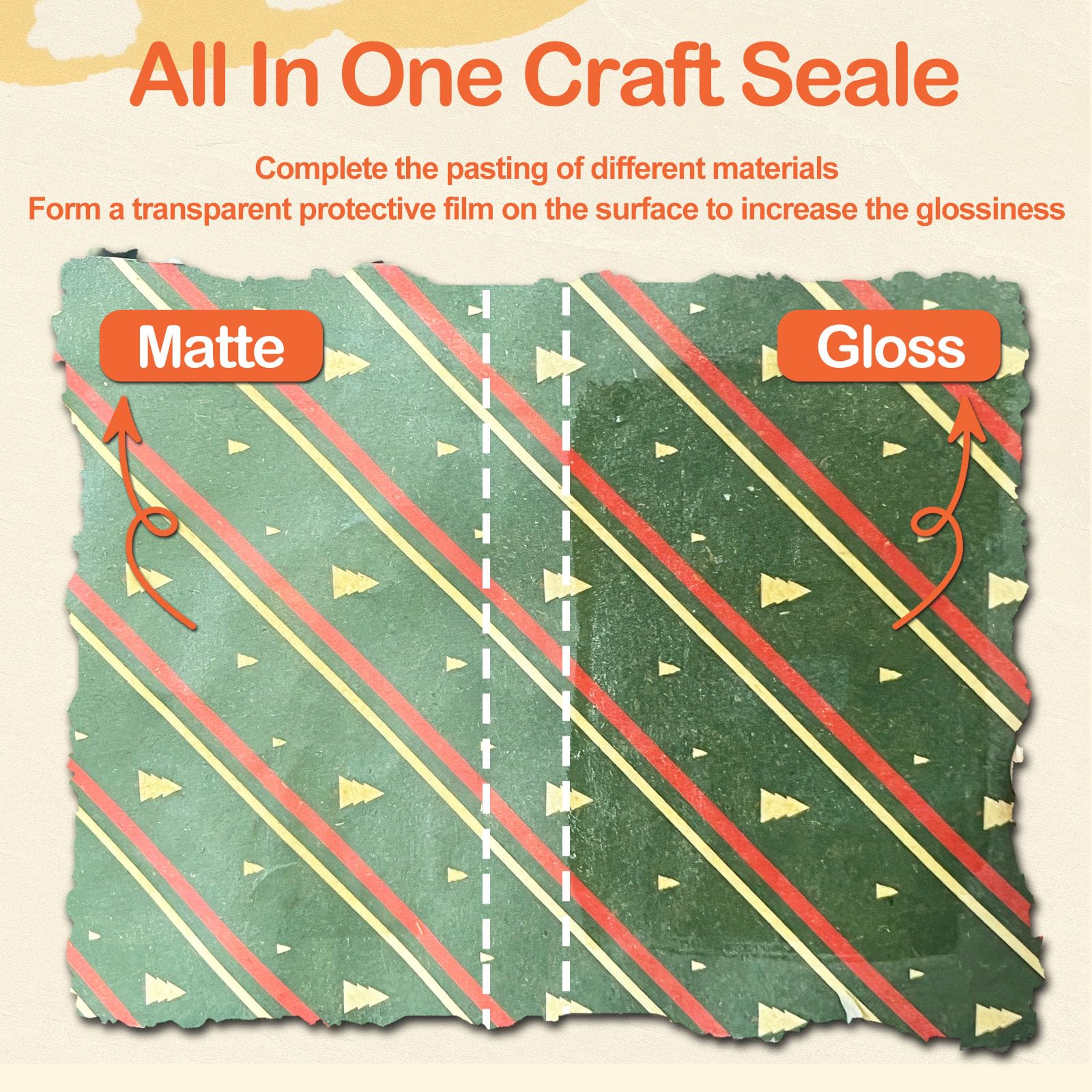 1DFAUL 200 ml Bastelkleber mit Glanzfinish, Lack und Versiegelung in einem, schnelltrocknend, kratz- und abriebfest, wasserfest, für Holz, Papier, Ton, Stoff und mehr. 4