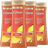 Caress Body Wash Mango & Almond Oil For Smooth And Rejuvenated Skin Body Soap 20 fl oz, Pack of 4
