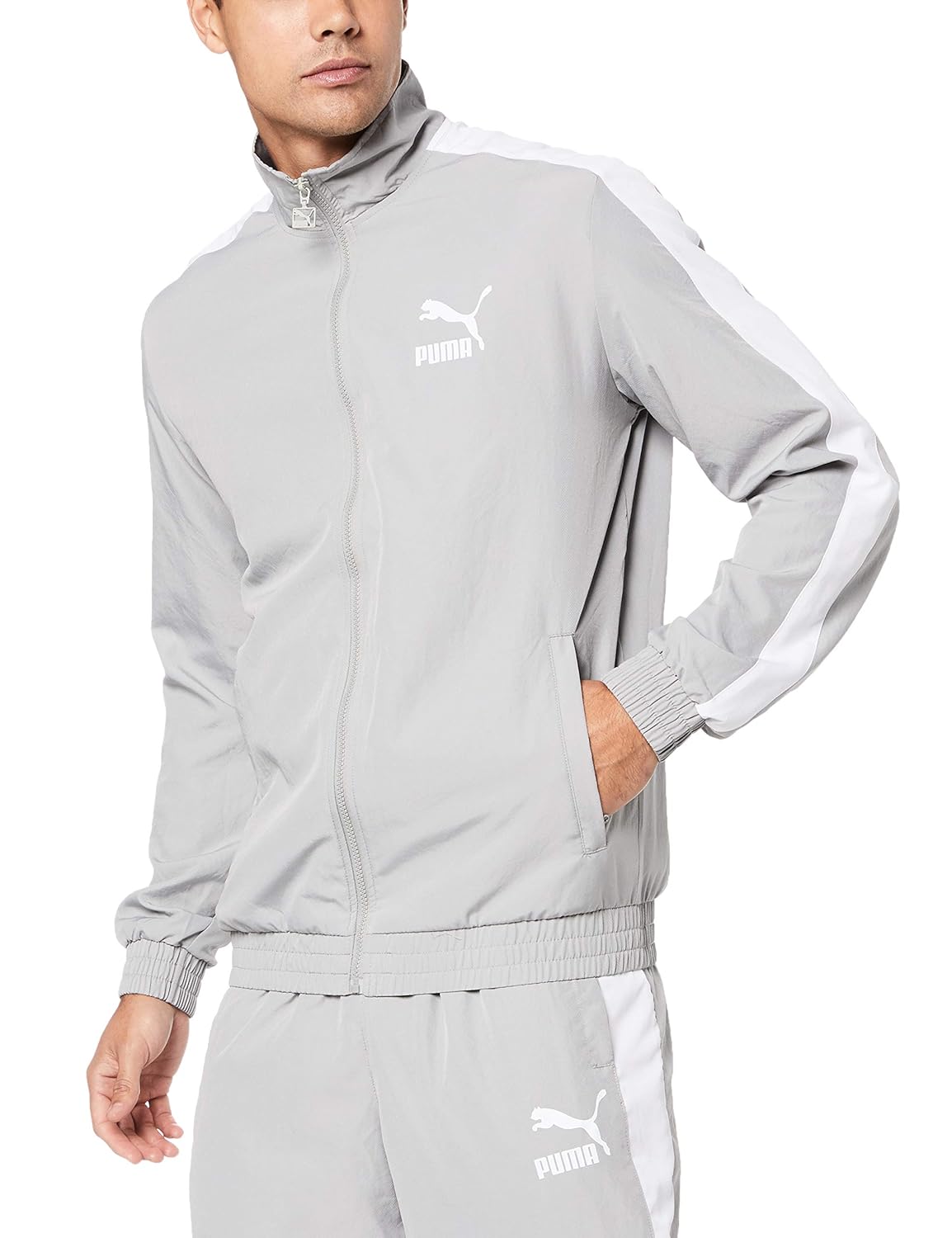 puma t7 track jacket grey