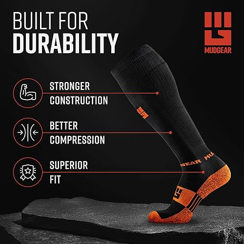 MudGear Compression Socks for Trail Running, Recovery, Travel, and