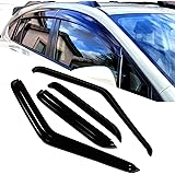 TuningPros WD-353 Tinted Smoke Out-Channel Window Visor Deflector Rain Guard 4-pc Set