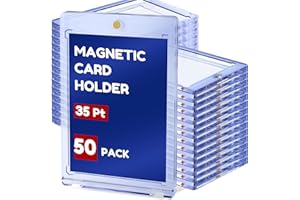 LVECOZY 50ct Magnetic Card Holder, Card Case,35pt One Touch Card Holder, U-V Protectors Hard Plastic for Trading, Sports, Baseball, Football, Game Cards,Game, Magnet