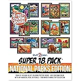 Super Pack of 18 Fuzzy Velvet Coloring Posters (National Parks Edition) - Great for Family Time, Arts & Crafts, Travel, At Home, Care Facilities [All Ages: Girls, Boys, Adults, Toddlers, Teens]