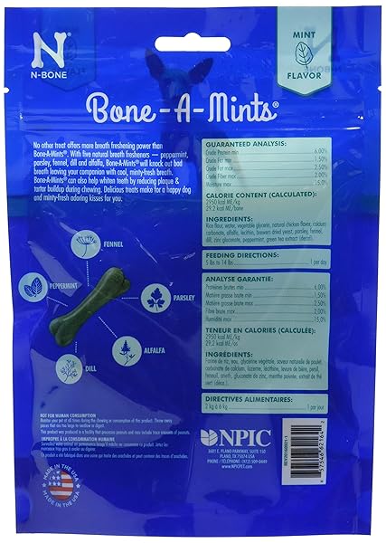 BONE-A-MINTS ALL NATURAL, WHEAT-FREE BREATH FRESHENING BONE, 5.60-OUNCE, MINI, 16-PACK