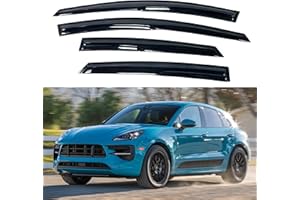 IMMORTAL GROUP IG Window Visor Compatible with Porsche Macan 2015-2021, 4PC Rain Guard Tape-On Extra Durable Sun Wind Air Side Vent Window Deflector Mugen Style, 2015 2016 2017 2018 2019 2020 2021