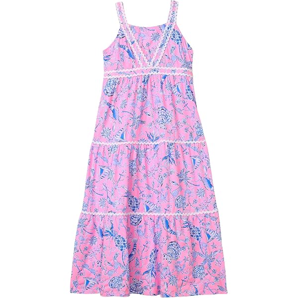 knee length dresses for ladies Lilly Pulitzer NWT Loro Maxi Dress Multi Mermaid Grotto main image 1