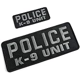 Harsgs Large Hook&amp;Loop Patches for Tactical Vest, K-9 | Embroidered, Pack of 2 One Large and One Small, for Vest Jacket Backpack