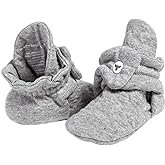 Burt's Bees Baby Unisex Booties Organic Cotton Newborn Essentials Shoes for Infants