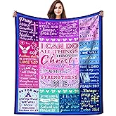 INKRENS Christian Bible Gifts for Women Faith Based Gift Prayer Scripture Blanket with Bible Verse Blanket Throw Christian Plush Blankets Biblical Gift Religious Jesus Gifts for Women Girls 50"X40"