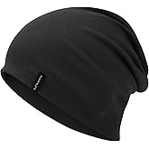 HAMUNI Slouchy Beanie for Women Men Soft Cotton Chemo Hats Double-Layer Warm Beanie Cap for Daily Wear & Transitional Seasons