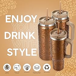 FAHRMOSIS 40 Oz Tumbler with Handle and Straw