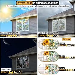 Window Privacy Film with Cutting Grid, Non-Adhesive