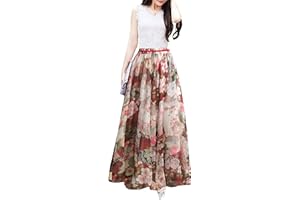 Afibi Women Full/Ankle Length Blending Maxi Chiffon Long Skirt Beach Skirt