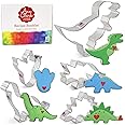 Ann Clark Cookie Cutters Dinosaur Cookie Cutters 5-Pc Set Made in USA, Triceratops, Stegosaurus, T-Rex, Brontosaurus, Dino Footprint