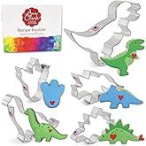 Ann Clark Cookie Cutters Dinosaur Cookie Cutters 5-Pc Set Made in USA, Triceratops, Stegosaurus, T-Rex, Brontosaurus, Dino Footprint