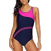 CharmLeaks Women Athletic One Piece Swimsuit Racerback Sport Lap Swimming Suits Swimwear Training Slimming Bathing Suit