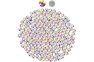 NOVANI Hotfix Rhinestones Flatback Rhinestones for Crafts Glass AB Rhinestones Round Crystals Gems for Clothes Shoes Bag DIY Decoration (SS8/2.4MM/1440pcs)