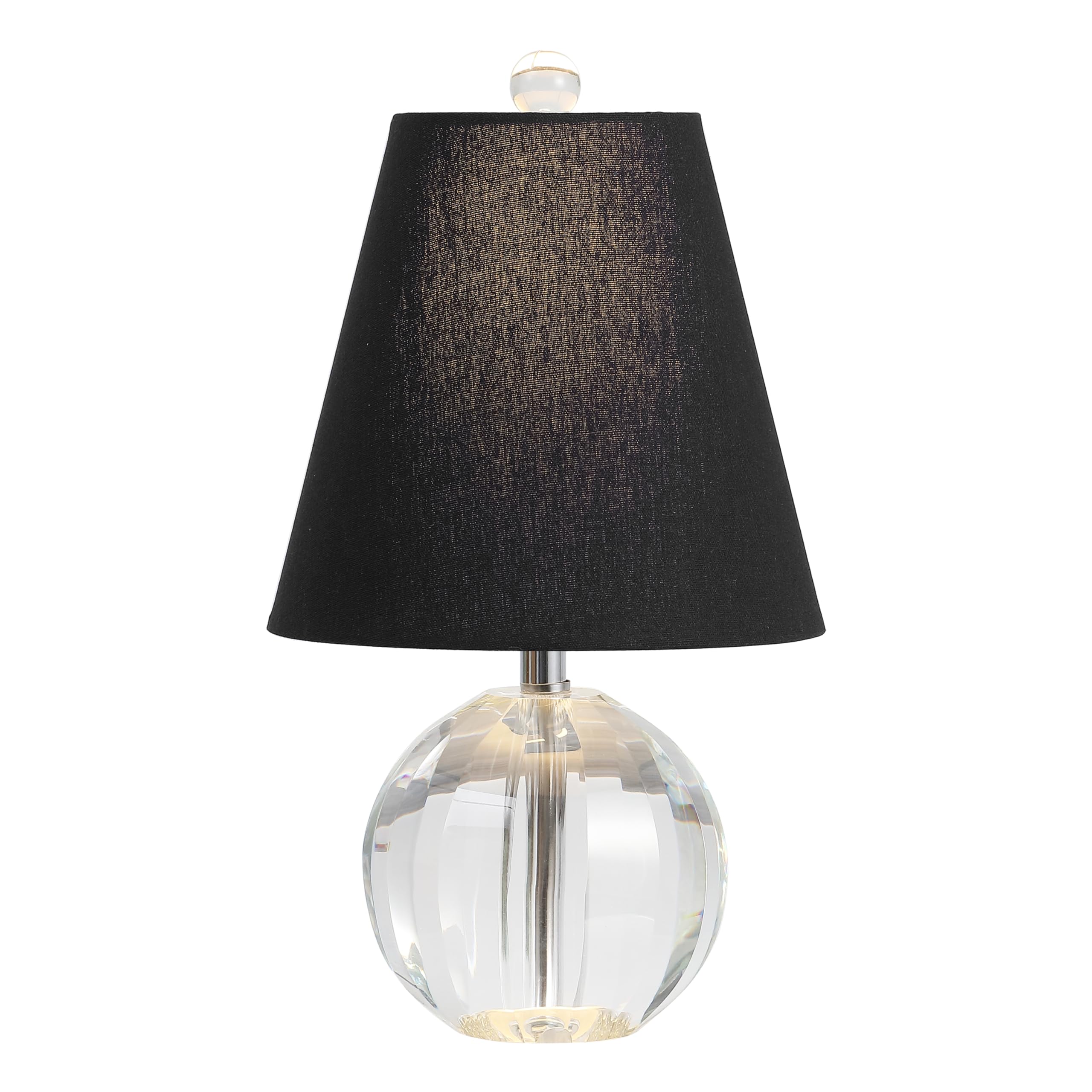 JONATHAN Y JYL2079B Goddard 16″ Crystal Ball/Metal LED Table Lamp for Bedroom, Living Room, Office, College, Book Case, Nightstands and Coffee Table, Clear/Black