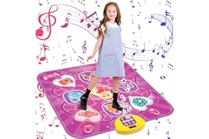 ANNKIE Dance Mat,Toys for 3 4 5 6 7+ Year Old Girls,Dance Mat for Kids,Electronic Music Dance Pad Toy with LED Lights,5 Game Modes Princess Dancing Mat,Birthday Xmas Gifts for Age 3-8 Year Old Girls