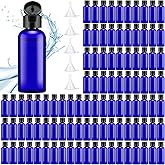 Eccliy 100 Pack 2 oz Plastic Bottles Travel Lotion Bottle Squeeze Container Plastic Bottles with Caps Small Travel Empty Refillable Toiletry Containers for Liquid Lotion Creams with 5 Funnels(Blue)