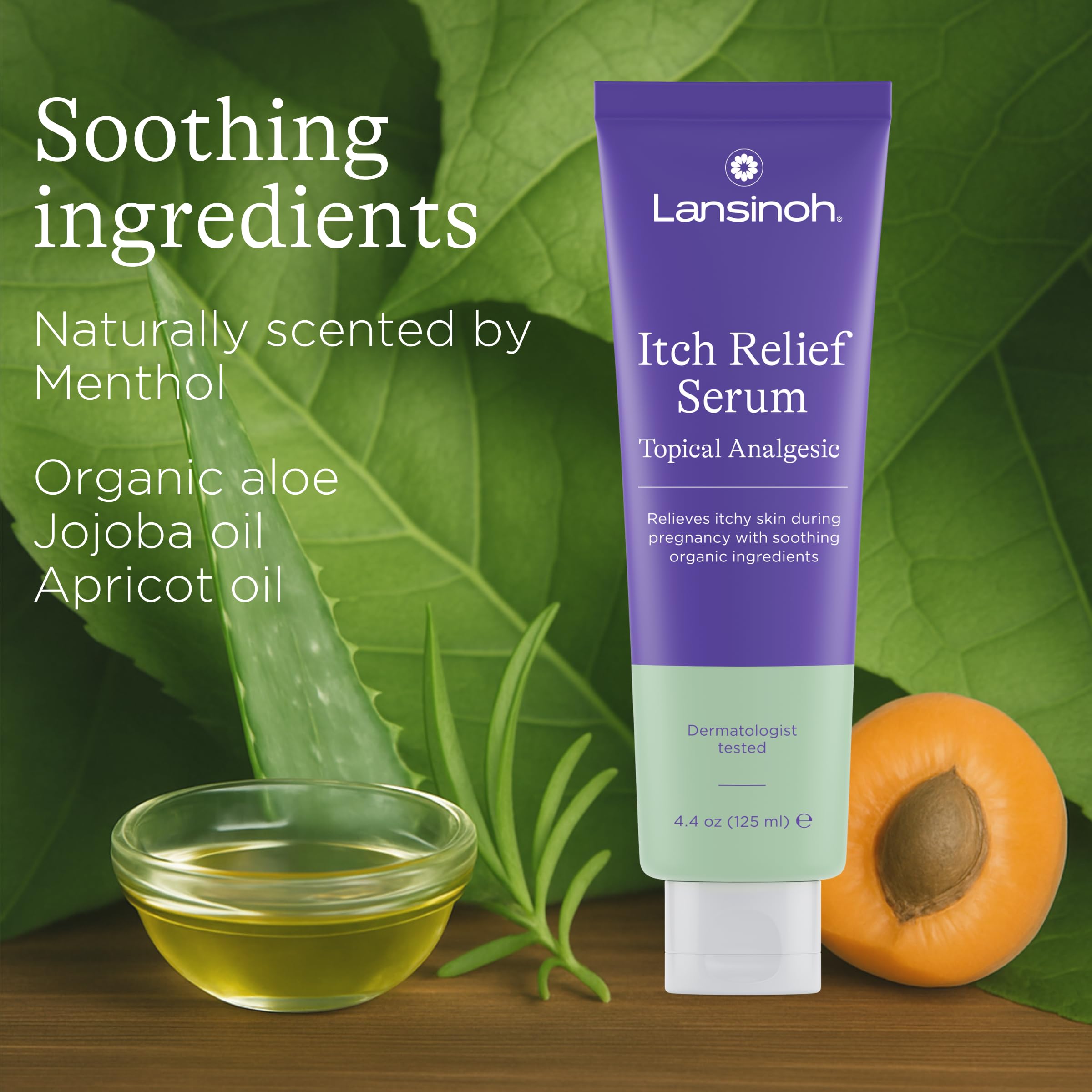 Lansinoh Anti-Itch Serum for Pregnant Moms, Itchy Skin Care, Cream for Pregnancy, Prenatal & Postnatal Skin Care, Safe for First Trimester, Pregnancy Essentials, 4.4 Ounces