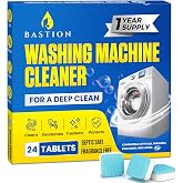 Washing Machine Cleaner Tablets 24 pack Powerful Descaler -Deep Cleaning for HE Front Loader &amp; Top Load Washer Septic Safe Eco-Friendly Deodorizer Clean Drum &amp; Laundry Tub Seal- Year's Supply