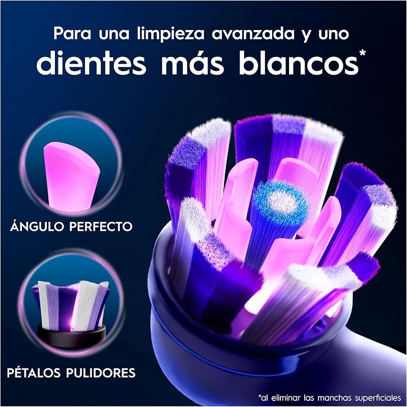Oral-B Series iO Radiant White Original Replacement Heads, Pack de 8 Recargas Brancas para Escovas de Dentes Elétricas Oral-B iO, Branqueamento de Dentes, Remoção de Manchas