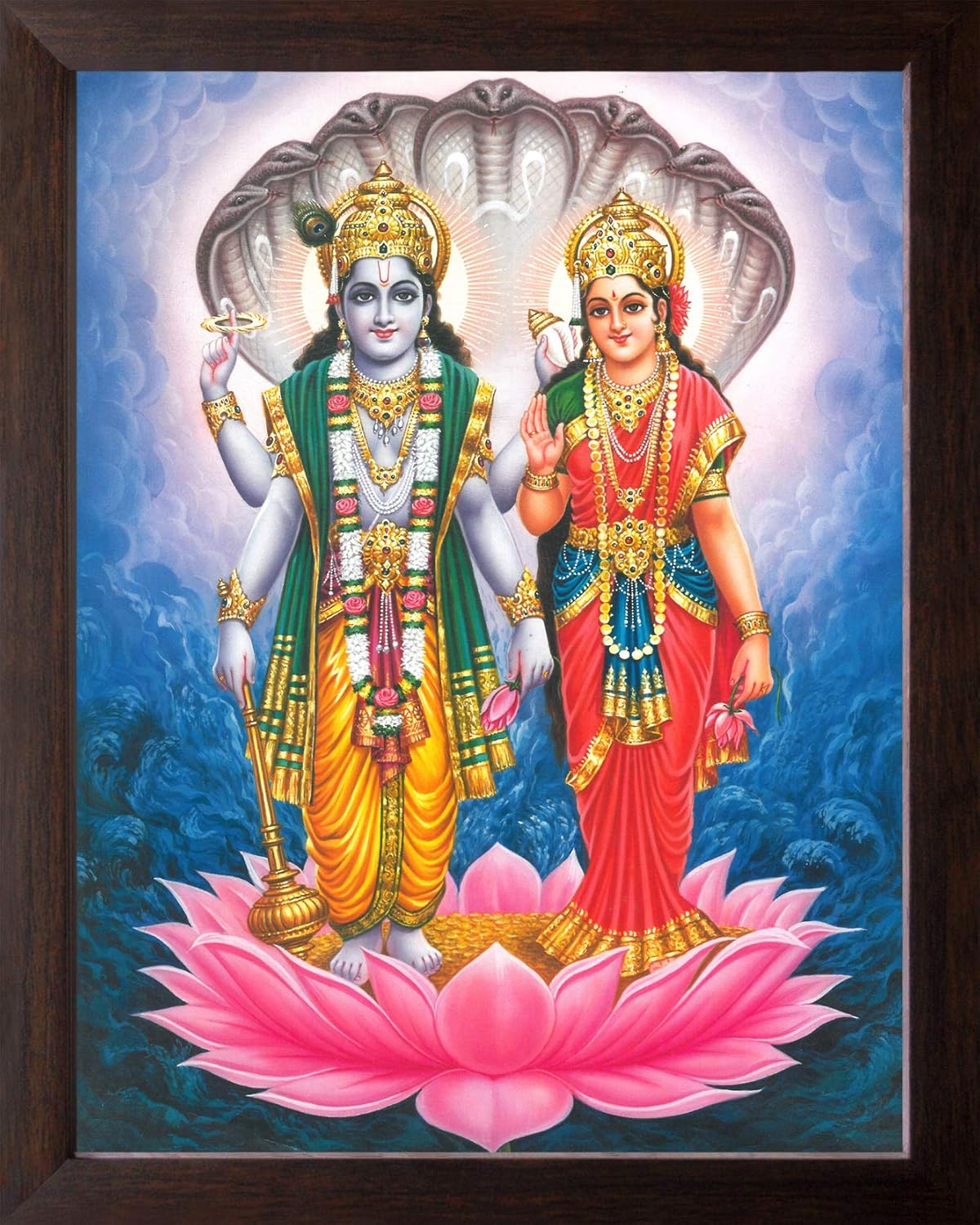 Art N Store Lord Vishnu And Goddess Lakshmi With Sheshnag Hd