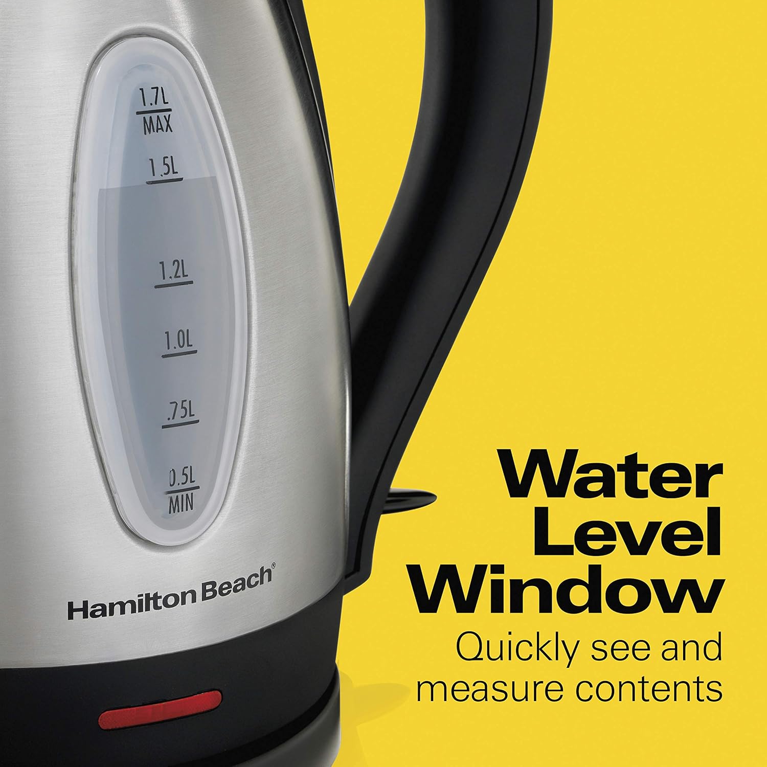 Hamilton Beach Electric Tea Kettle, Water Boiler & Heater, 1.7 L, Cordless, Auto-Shutoff and Boil-Dry Protection, Stainless Steel (40880): Kitchen & Dining