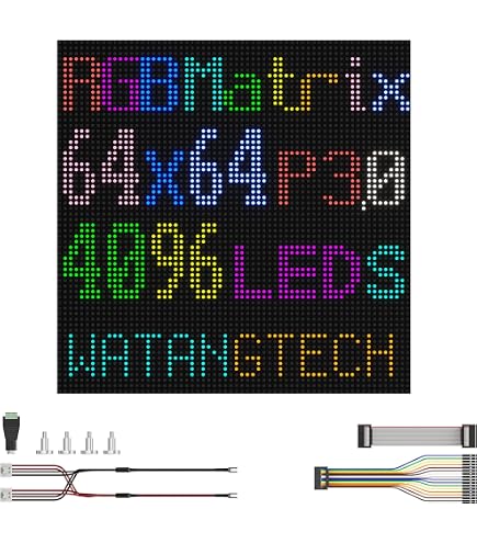 Amazon.com: 64x64 4096 Pixels RGB Full-Color LED Matrix Panel 2.5