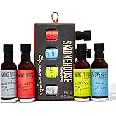 Smokehouse by Thoughtfully, Gourmet BBQ Sauce Sampler Set, Vegan and Vegetarian, Flavors Include Honey Chipotle, Smoky Bourbon, Sweet and Spicy, and Bacon BBQ Sauce, Pack of 4