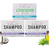 J.R.LIGGETT'S Shampoo and Conditioner Bar - Conditioner 1.75oz & 2 Tea Tree Formula Solid Shampoo Bar 3.5oz - All-Natural Plant Based Ingredients - Clean Soft Tangle- Free Hair, 3 Pack