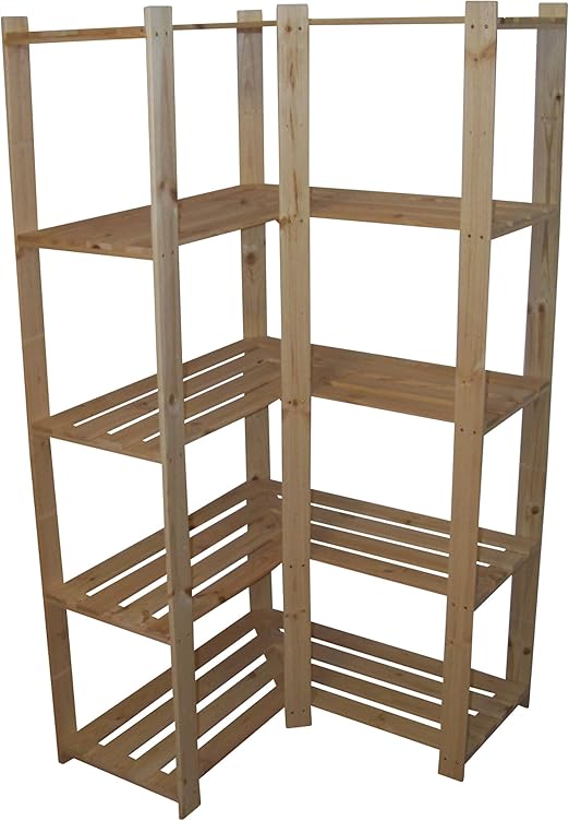 Len Mar.de Scaffalatura ad angolo in legno ECK20, 170 x 80 x 40 cm